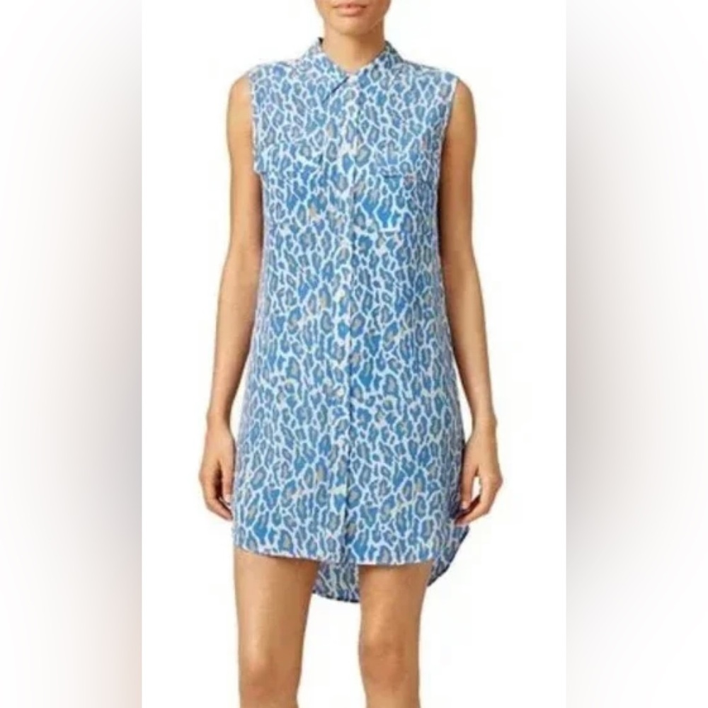 Equipment Femme Sleeveless Slim Signature Dress in Regatta Multi ZB12